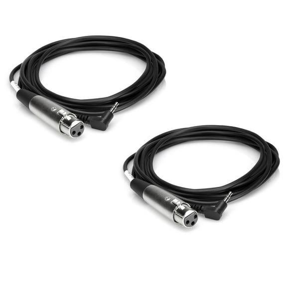 Hosa Technology 2x XVM-115F Stereo Mini 3.5 Angled Male to 3-Pin XLR Female Cable - 15'