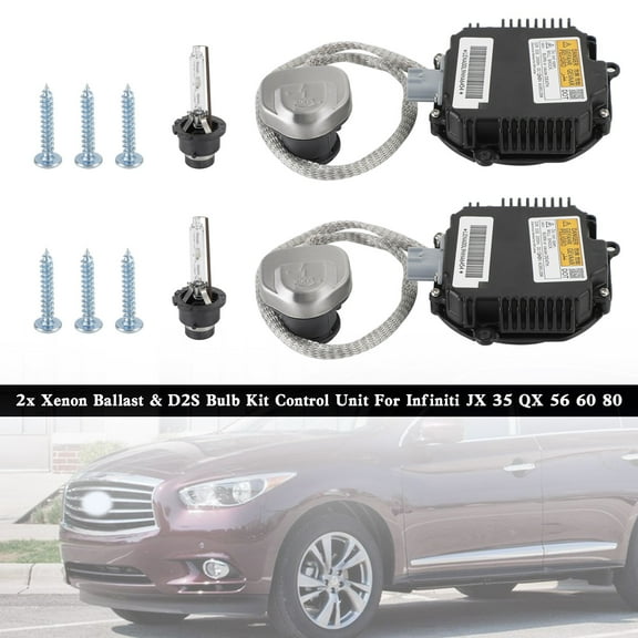 2x Xenon Ballast & D2S Bulb Kit Control Unit For Infiniti JX 35 QX 56 60 80