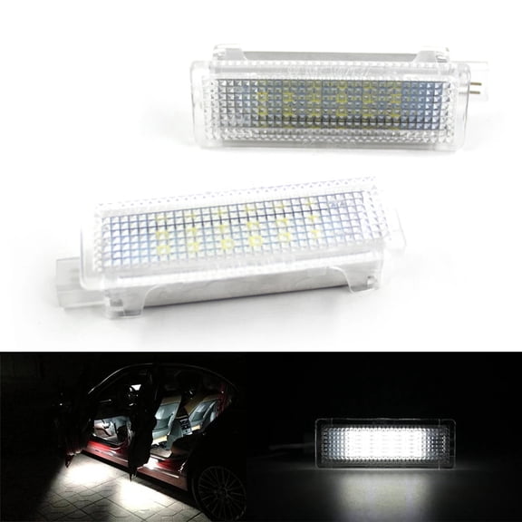 2x Xenon White 6000K 18-SMD LED Step Courtesy Door Light Lamps For BMW 1 3 5 7 Series X3 X5 X6 OEM# 63316972605, 63316961999, 63316902911, 63316962009 63314144563, 63316962024, 63316962688, 633192897