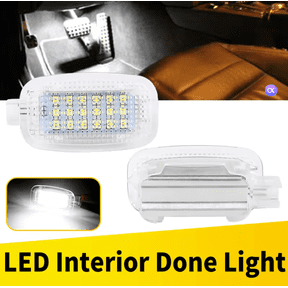 2x Xenon White LED Side Door Courtesy Lights Kit for Mercedes-Benz C E S R G ML CL SL GL GLK Class Replacement as Footwell, Vanity Mirror, Trunk or Glovebox Lights OEM# A2218200401