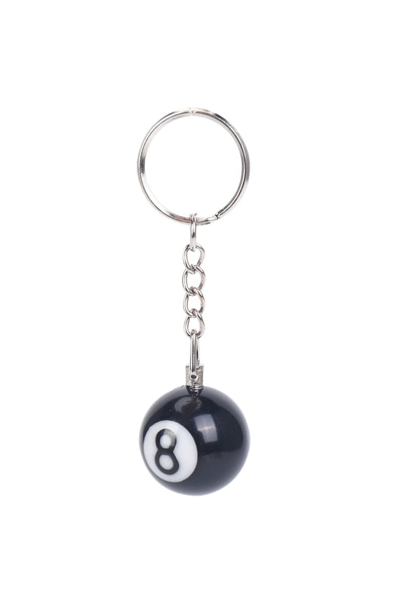 2x billiard ball key chain ring happy No. 8