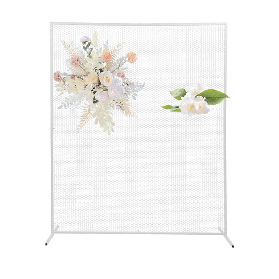 2x1.6m White Rectangle Wedding Arch, Iron Mesh Backdrop Stand Rectangle Wall Wedding Frame Geometric Props Decoration for Weddings Quinceaneras Party Event Decoration