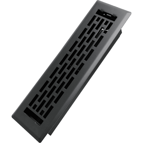 2x10 Inches Heavy Duty Walkable Floor Register - Easy Adjust Air Supply Lever Decorative Floor Vent Covers - Boston Design Vent Covers for Home - Matte Black