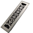 thumbnail image 1 of 2x10 Inches Heavy Duty Walkable Floor Register Easy Adjust Air Supply Lever Floor Vents - Charlotte Design - Vent Cover for Home Floor - Satin Nickel, 1 of 8