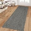 2x10 Modern Minimalist Bordered Runner Rug, Needle Punched Non Slip Washable Low Pile Long Hallway Kitchen Carpet,Gray-brown