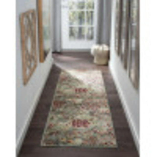 2x10 Modern Seafoam Runner Rugs for Hallway Indoor Entry, Entryway