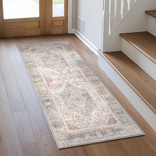 2x10 Non Slip Hallway Runner Rug, Machine Washable, Thin & Low Pile Lightweight for Kitchen, Laundry, Entryway, Bedroom & Living Room$$Home Decor, Kitchen, & Other