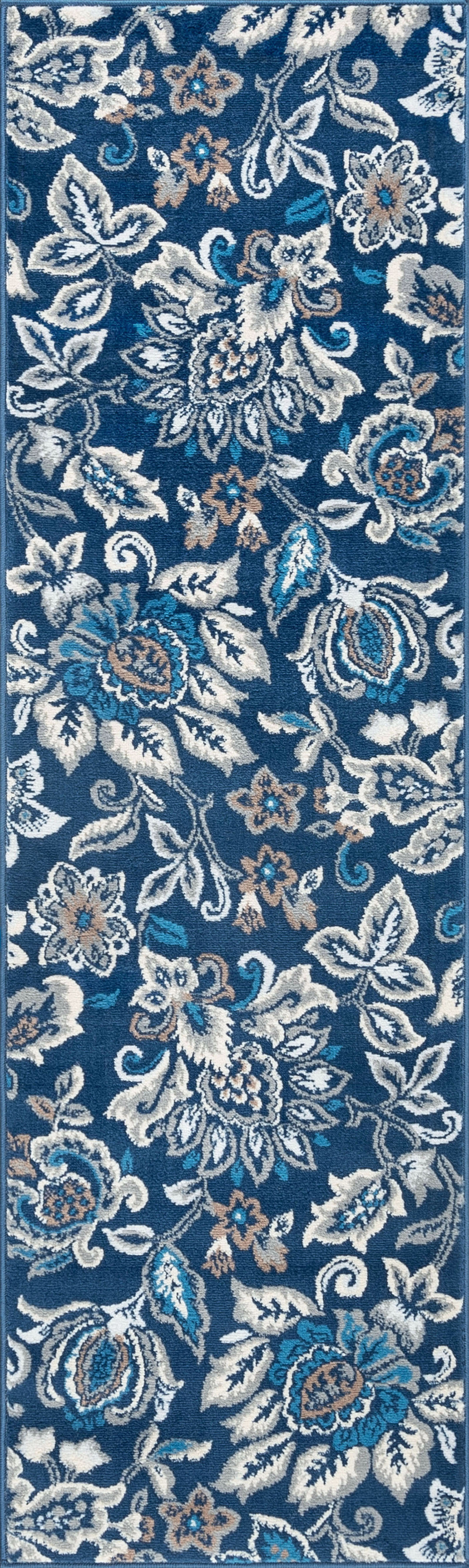 2x10 Traditional Dark Blue Runner Rugs for Hallway Indoor Entry