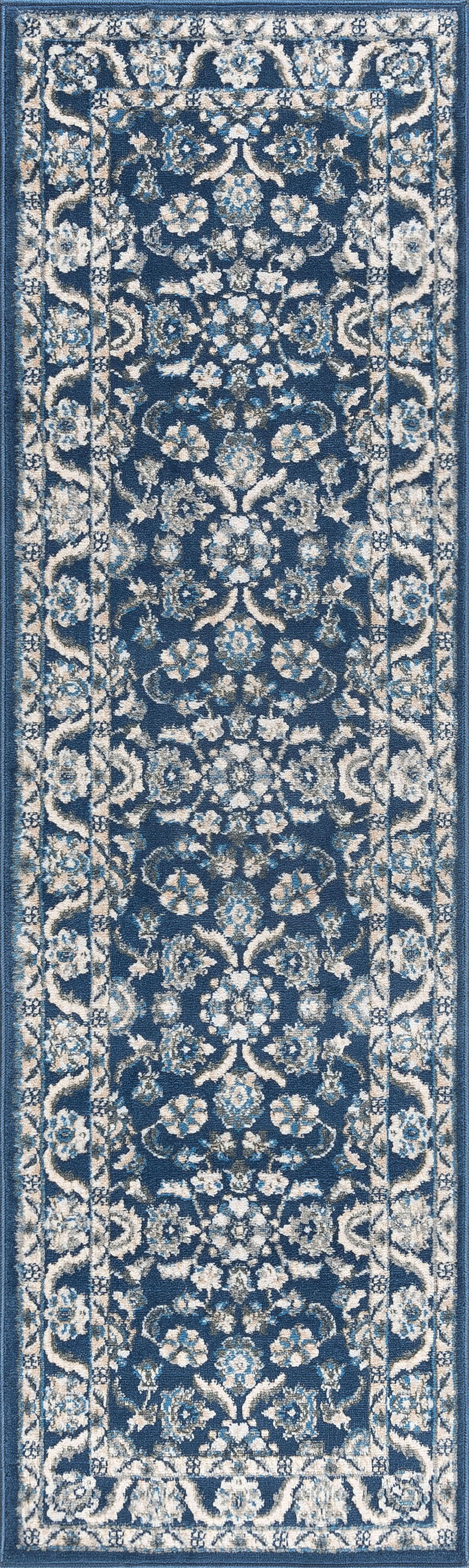 2x10 Traditional Dark Blue Runner Rugs for Hallway Indoor Entry