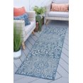 thumbnail image 1 of 2x10 Water Resistant, Indoor Outdoor Runner Rugs for Patios, Hallway, Entryway, Deck, Porch, Balcony or Kitchen | Outside Area Rug for Patio | Indigo, Floral | Size: 2'3'' x 10', 1 of 8
