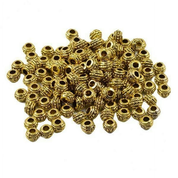 2x100 Pieces Round Rondelle Wheel Spacer Beads for Jewelry Making 7mm