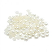 2x100Pack Half Pearl Beads Flat Back Cabochon for DIY Crafts 8mm 2 Pcs