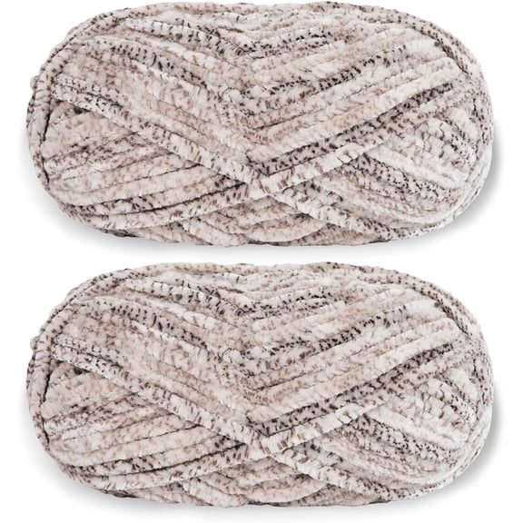 2x100g Velvet Yarn Crocheting Fuzzy Yarn, Premier Plush Parfait Chunky Blanket, Velvet Fluffy Chenille Blanket Yarn,Crochet Knitting Soft Thick Plush Lustrous