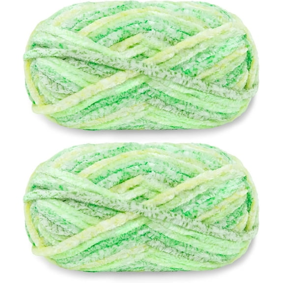 2x100g Velvet Yarn Crocheting Fuzzy Yarn, Premier Plush Parfait Chunky Blanket, Velvet Fluffy Chenille Blanket Yarn,Crochet Knitting Soft Thick Plush Lustrous