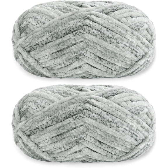 2x100g Velvet Yarn Crocheting Fuzzy Yarn, Premier Plush Parfait Chunky Blanket, Velvet Fluffy Chenille Blanket Yarn,Crochet Knitting Soft Thick Plush Lustrous