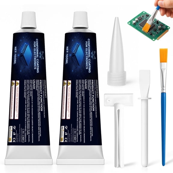 2x100ml Silicone Conformal Coating, Waterproof Heat-Resistant Insulating Sealant for Circuit Board Protection