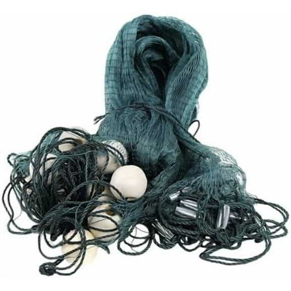 2x10M /6.5x33FT Polyethylene Fishing Net, 0.5in Mesh Fishing Gill Nets Green Seine Net for Fishing Gear and Equipment with PVC Foam Float Casting Net for Ponds, Creeks, Rivers