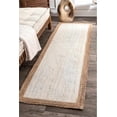 thumbnail image 1 of 2x12 Ft White Jute Area Rug, Hand-Woven, Reversible, Farmhouse Boho Style, Durable & Pet-Friendly Rug for Living Room, Dining Room, and Bedroom, 1 of 5