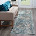 thumbnail image 1 of 2x12 Traditional Gray Blue Runner Rugs for Hallway | Indoor Entry, Entryway, Walkway or Kitchen Rug 2'3'' x 12', 1 of 8