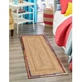 thumbnail image 1 of 2x15 Ft Multi & Natural Jute Area Rug, Hand-Woven, Reversible, Farmhouse Boho Style, Durable & Pet-Friendly Rug for Living Room, Dining Room, and Bedroom, 1 of 5