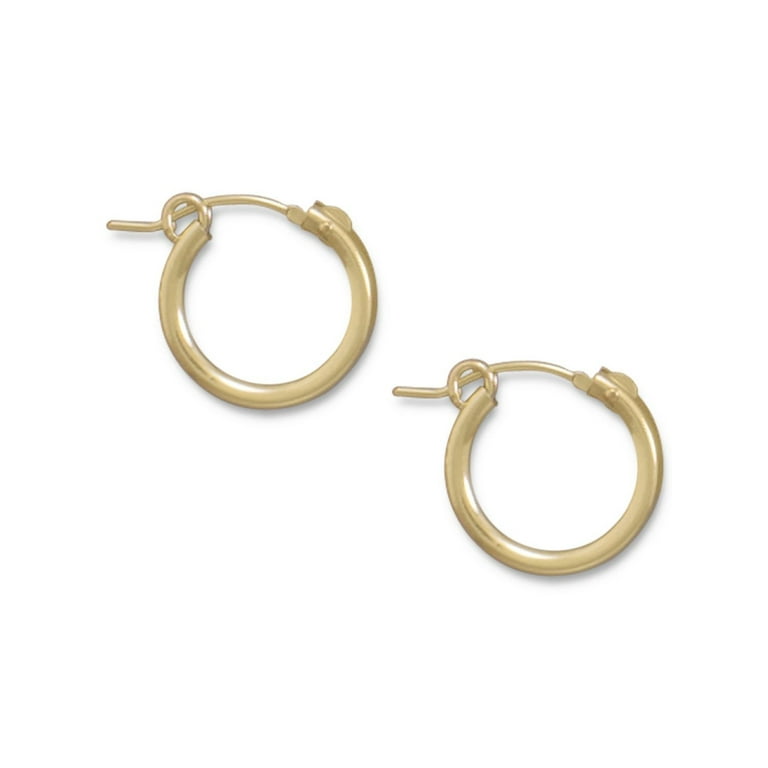 2x15mm Small Hoop Earrings 12k Yellow Gold-filled Click Close - Made in the USA 2x15mm Small Hoop Earrings 12k Yellow Gold-filled Click Close - Made in the USA