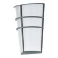 thumbnail image 1 of 2x2.5W LED Outdoor Wall Light w/ Silver Finish and White Plastic Glass by Eglo 94137A in Silver Finish, 1 of 3