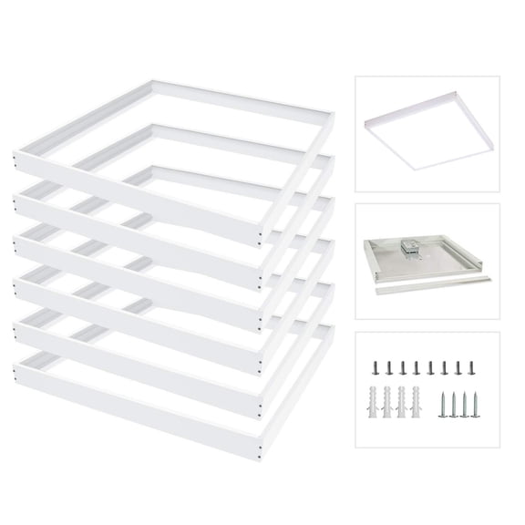 2x2 - 6 Pack Ceiling Light Surface Mount Kit Aluminum Frame