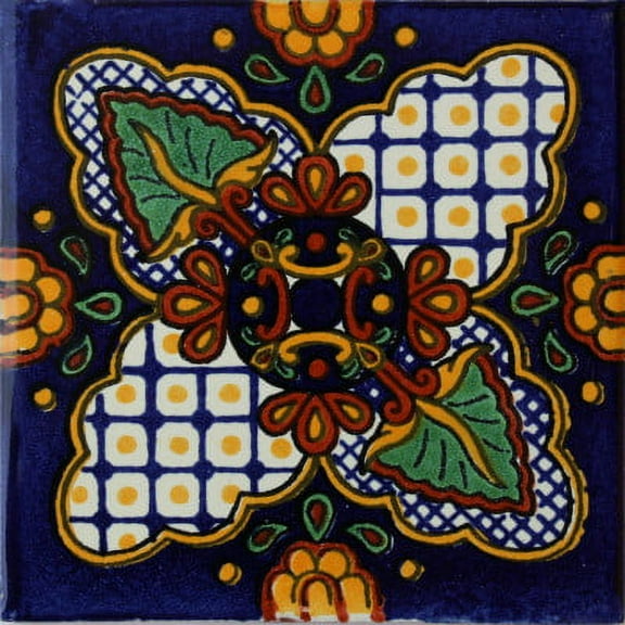 2x2 Alaraz Talavera Mexican Tile, Set of 36 pcs
