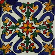 2x2 Atessa Talavera Mexican Tile, Set of 36 pcs