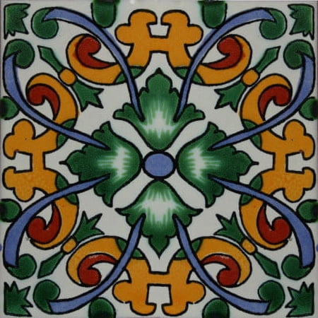2x2 Becedas Talavera Mexican Tile, Set of 36 pcs