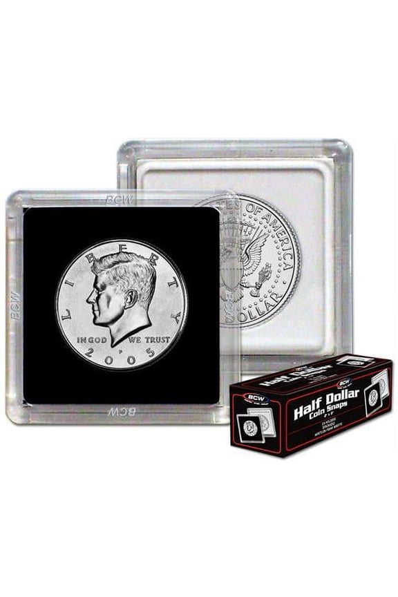 2x2 COIN SNAP - HALF DOLLAR - BLACK