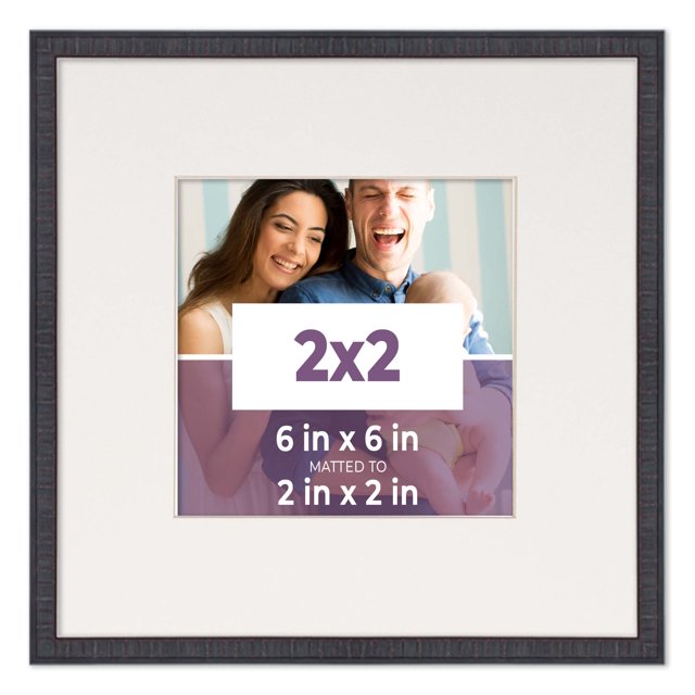 2x2 Frame Mahogany With White Picture Mat For 2x2 Photo - Mahogany 6x6 ...