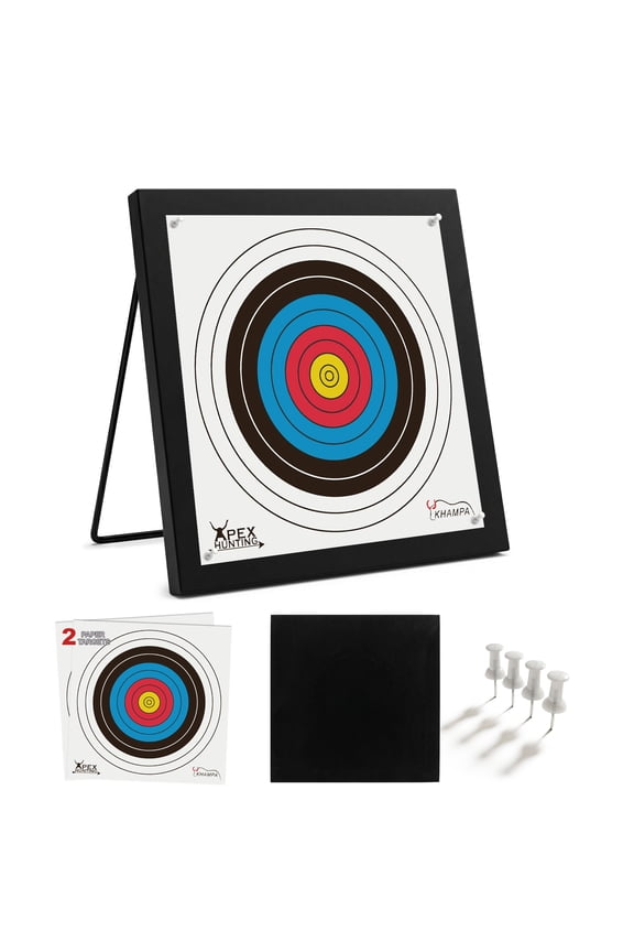 2x2 Ft Economy Bow Archery Target for Backyard - Includes 2 Paper Targets & Push Pins