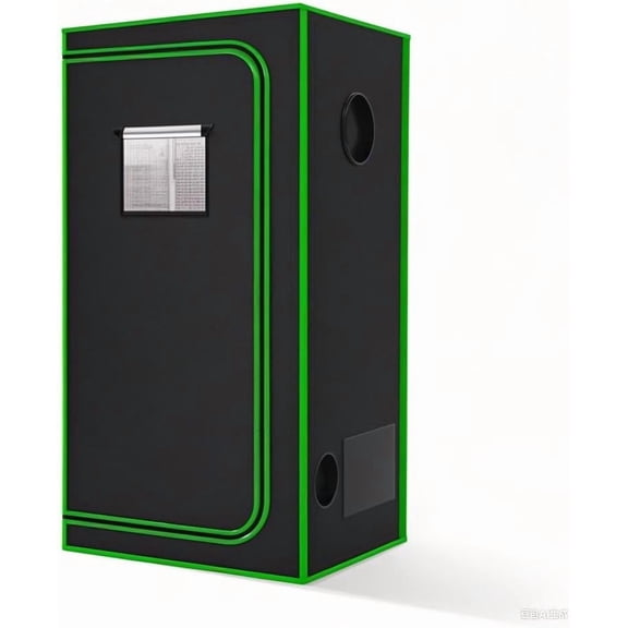 2x2 Grow Tent, 24"x24"x48'' High Reflective 600D Diamond Mylar Canvas with Observation Window and Floor Tray for Hydroponic Indoor Plant Growing