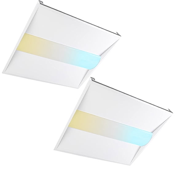 2x2 LED Troffer Panel Light, 36W/42W/50W, 3500K/4000K/5000K Adjustable, 0-10V Dimmable LED Pendant Light Fixture, LED Troffer for Office Use, 100-277V ETL & DLC Qualified, Pack of 4