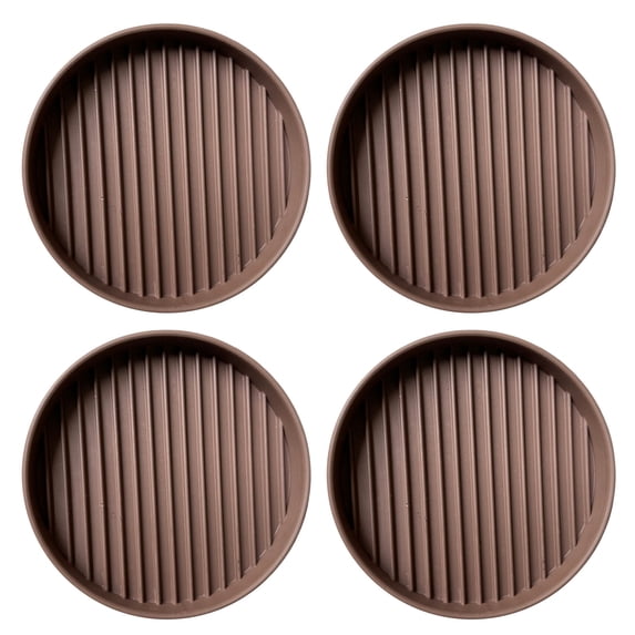 2x2" Round Rubber Caster Cups, Non Slip Furniture Pads, Anti-Slip Gripper, Anti Skid Furniture Feet Gripper, Anti Slide Floor Protector for Bed Couch Table Chair Stoppers,Brown