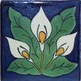 thumbnail image 1 of 2x2 Three-Lily Talavera Ceramic Tile, Set of 36 pcs, 1 of 2