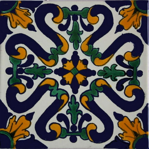 2x2 Ures Talavera Mexican Tile, Set of 36 pcs