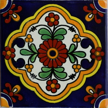 2x2 Zarza Talavera Mexican Tile, Set of 36 pcs