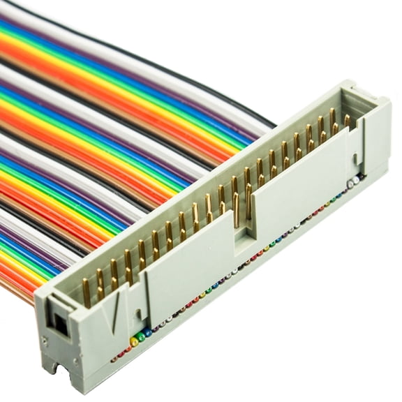 2x20 40-Pin IDC Ribbon Cable, 0.1 Inch Pitch Male to Female Rainbow Flat Cable Connector for Raspberry Pi GPIO, Electronics and DIY Projects