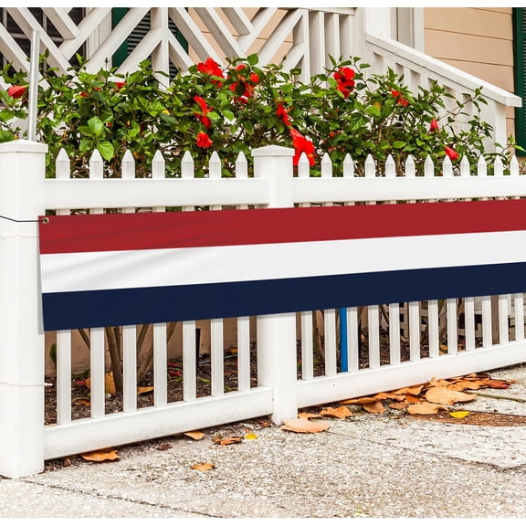 2x20Ft Patriotic Bunting Banner, Double Sided Printed American Themed Stripe Hanging Banner, 4th of July Decorations For Outdoor Yard Porch Garden, Independence Day Patriotic Decor