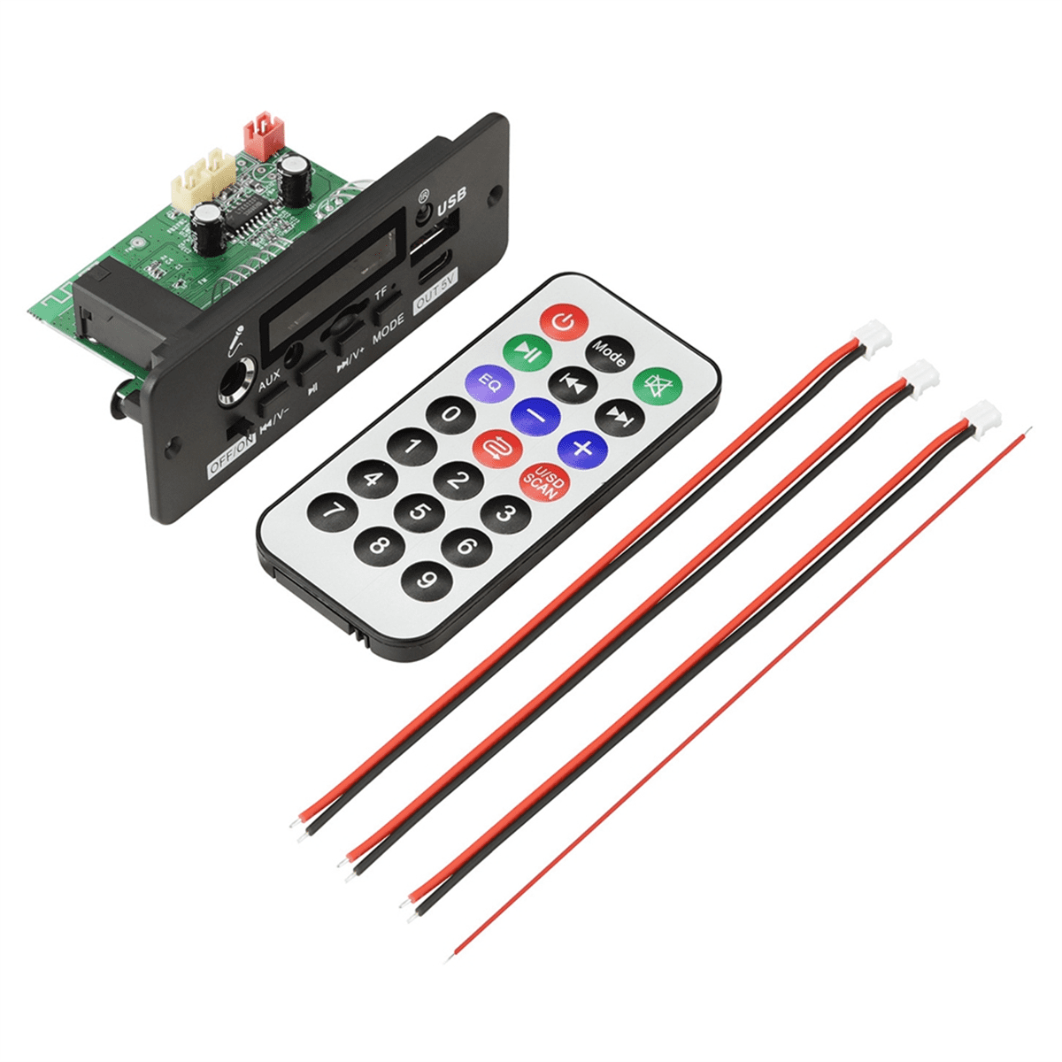 2x25W Audio Amplifier Player 12V MP3 Decoder Board Calling Recording