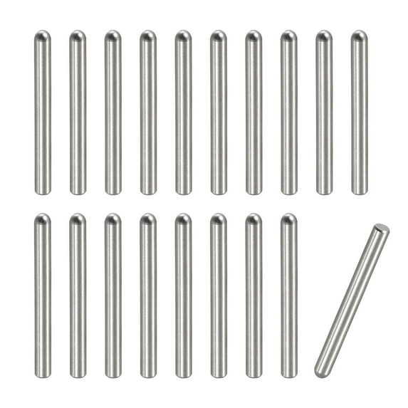 2x25mm Dowel Pins, 20 Pack Round Head Flat Chamfered End Dowel Pin