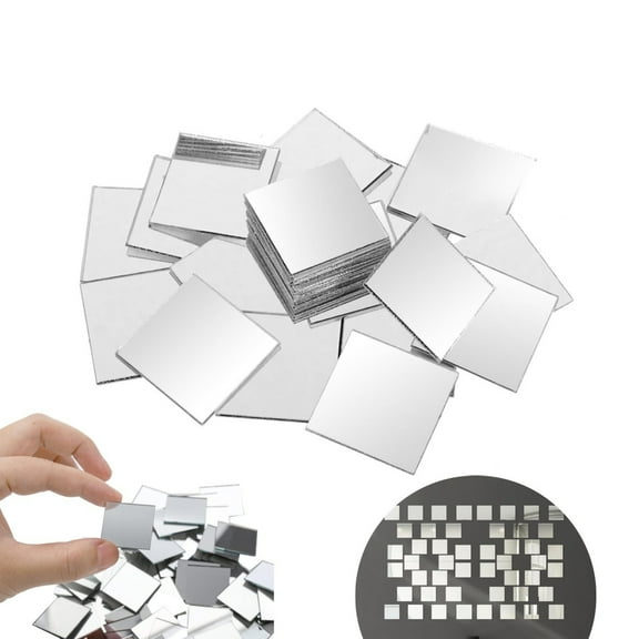 2x2In Mini Acrylic Mirrors,Portable Self Adhesive Mirror Stickers,Pack of 50 Small Acrylic Decoration for Kitchen,Bathroom Decoration