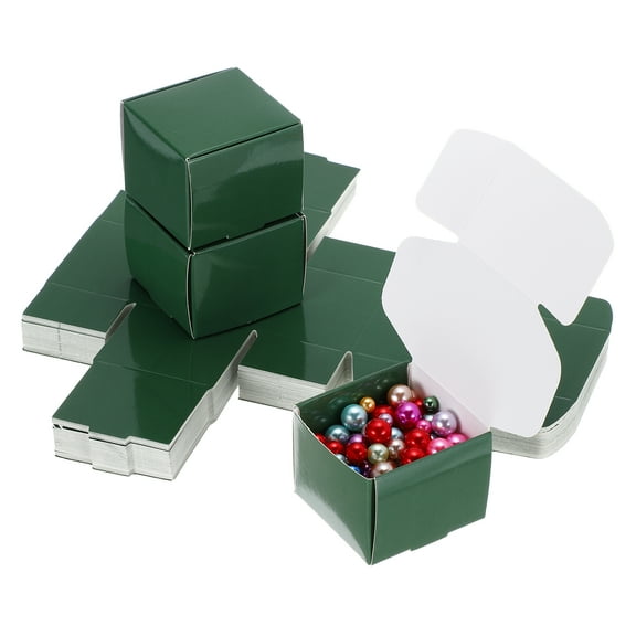 2x2x1.6" Small Gift Boxes Bulk with Lid, 40 Pack Mini Square Cardboard Paper Present Box for Jewelry, Candy, Dark Green