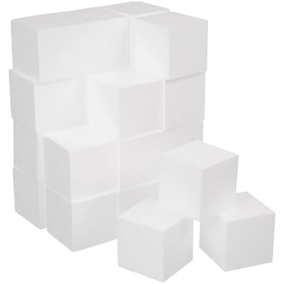 2x2x2 Inch Foam Square Blocks 24Pack Mini Square Cubes for Sculpting Polystyrene Cubes for Crafting Modeling Art Projects