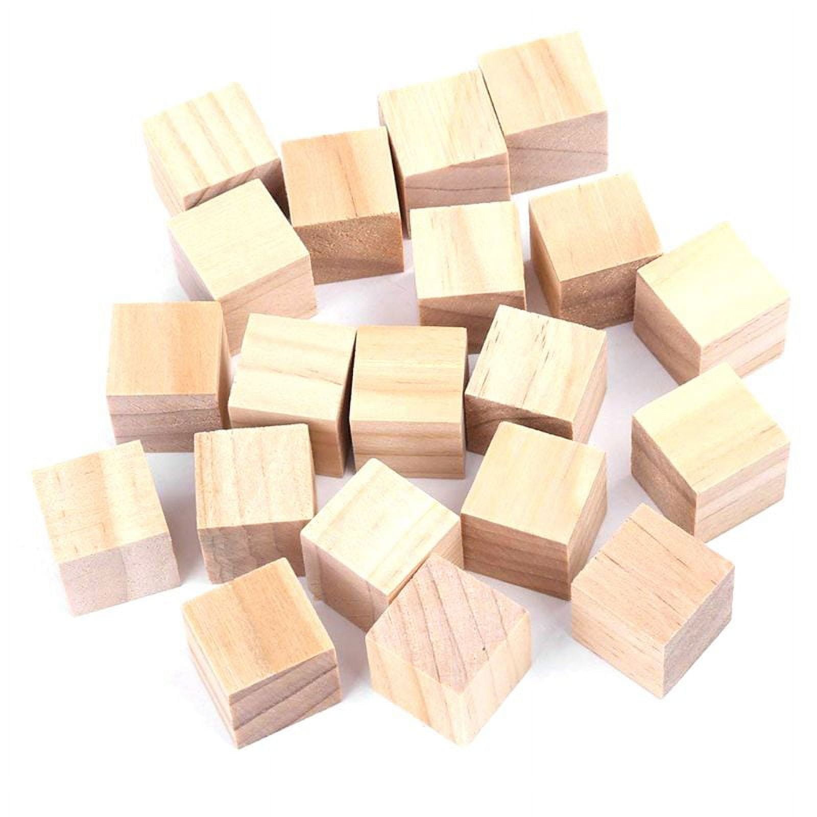 2x2x2cm Natural Wood Blocks DIY Cube Blocks 20pcs Stacking Toy Kids Learning Coloring Toy Interactive Toddler Craft Toy