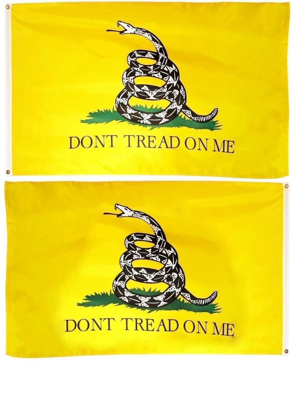2x3 2'x3' Don't Tread On Me Gadsden EMBROIDERED 2 double sided Flag USA SHIP