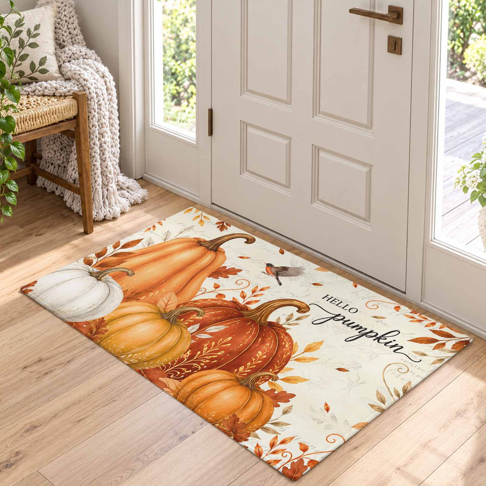 Thankgiving Note 2x3 Area Rug for Living Room,Farm Thanksgiving Hello Pumpkin Washable ...