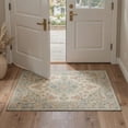 thumbnail image 1 of 2x3 Area Rug Machine Washable Low Pile Non Slip Indoor Doormat, Small Print Pattern Floor Mat for Entryway, Front Door, Bathroom, Kitchen, Vintage Floral, Misty Beige, 1 of 5
